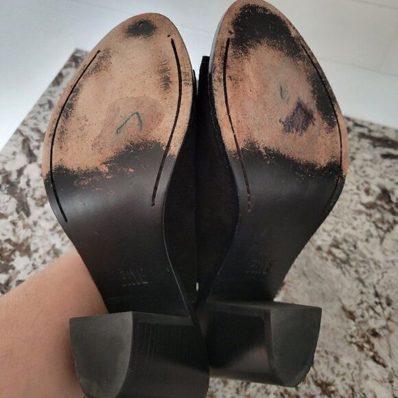 FRYE Black leather block heel cut out sandals size 10B - Picture 7 of 8